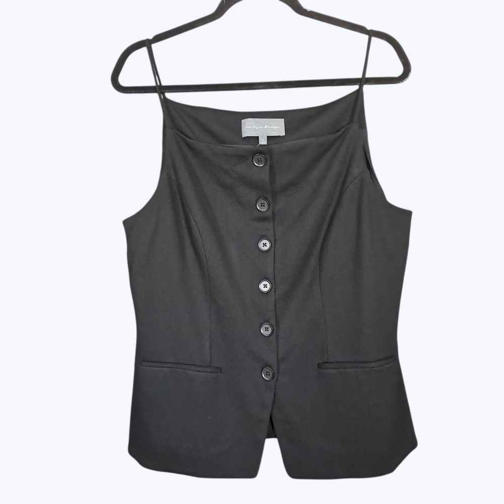Anthropologie Black Button-Down Blouse